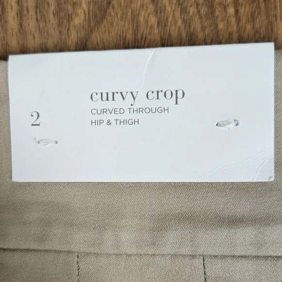 LOFT NWT Curvy Crop women's size 2 khaki pants - Picture 3 of 7